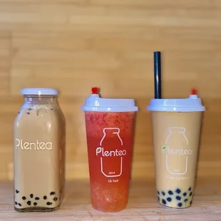 Strawberry Tea, Jasmine Green Milk Tea, Roast Oolong Milk Tea (07/2024)