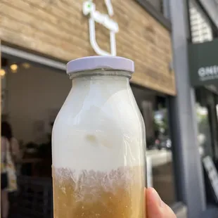 Sea Salt Cream Oolong Tea with Honey Tapioca at Plentea in San Francisco.