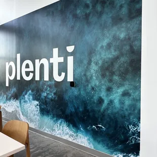 Plenti mural inside of the store