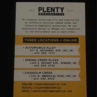 Mission statement, locations, &amp; contact info