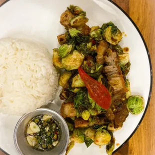 Crispy Pork Brussels Sprout