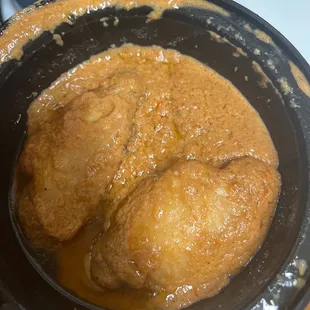 Peanut butter soup... I ate the other two pieces of chicken but it wasn't much flavor