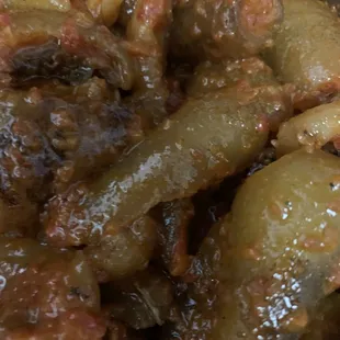 a close up of a bowl of food