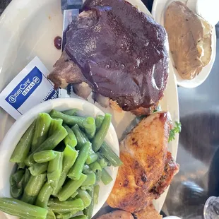 Sunday special: roast chicken and baby back ribs