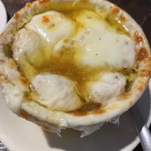 Baked French onion soup...yum!