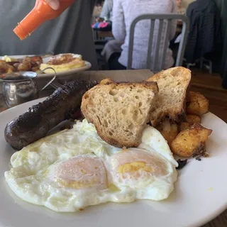 Fatted Calf Blood Sausage, Eggs