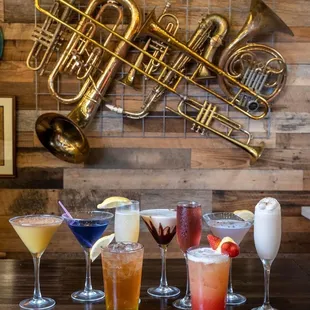 a variety of cocktails