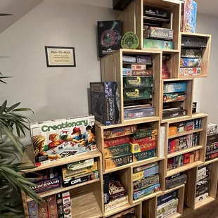 A wall of games to choose from