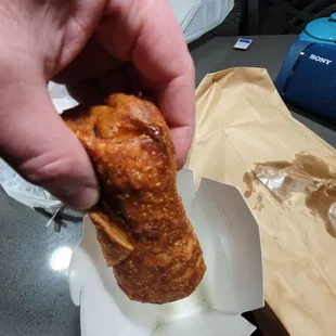 Monster egg rolls stuffed w/huge chunks of chicken.