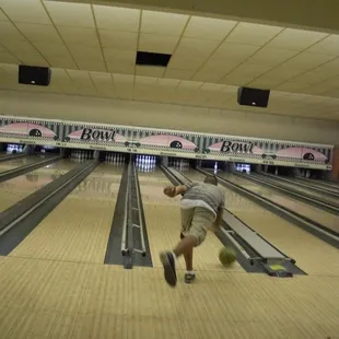 Mr. Handsome goiing for a strike!