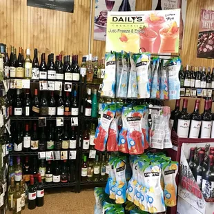 a variety of wines on display