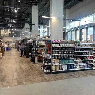 rows of shelves with various products