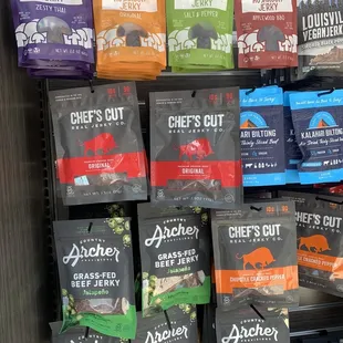 a variety of snacks for sale