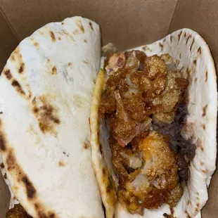 Vegan Buffalo cauliflower tacos! - so good!