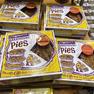 a display of pies and pies