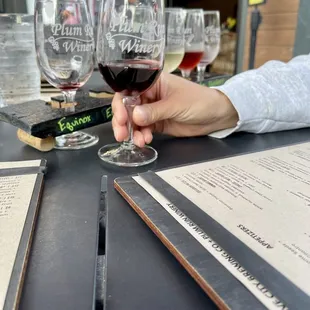 The wine flight we ordered!