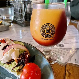 Avocado Toast and preach Raspberry wine flashy.