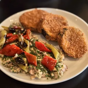 Beef tartare with fried eggplant