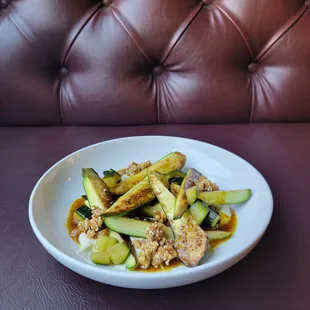 a plate of food on a table