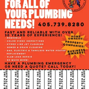 Plumb-Tech Inc. for all of your plumbing needs!