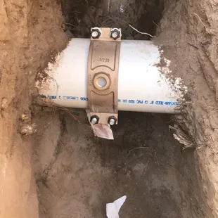 a pipe in a trench