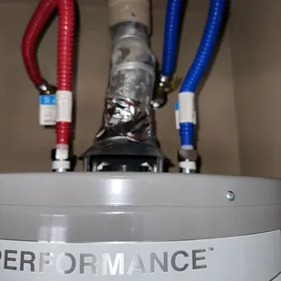 Water heater supply lines. Red &amp; Blues color coded for ease of installation and maintenance. www.PlumbingGuysOfElPaso.net