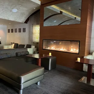 Nice fire place in the bar area!