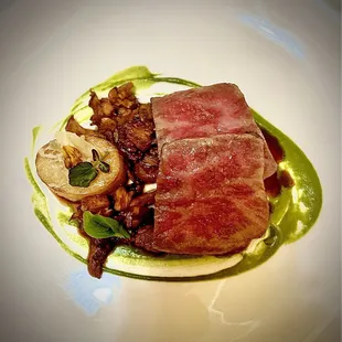 A5 WAGYO NY STRIP LOIN. From The Chef's Tasting Menu -Course #2 Options +$85 to those who Love Wagyu.