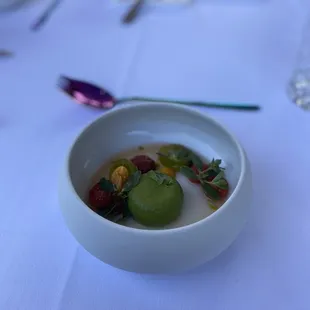 Basil panna cotta