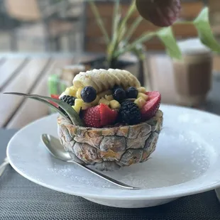 This is their special acai bowl served in a pineapple. It was really good!