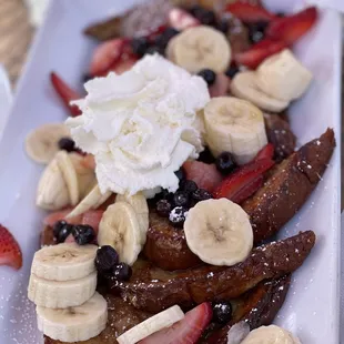 Tri Fruit Toffee N Cream Pancakes