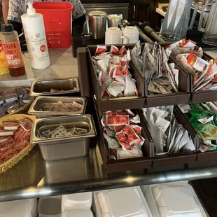 Lots and lots of to go supplies