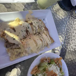 Crepes Chicken Mushroom Spinach