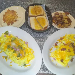 Some of our delicious made to order breakfast omelettes