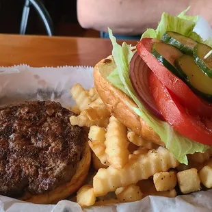 Burger and fries