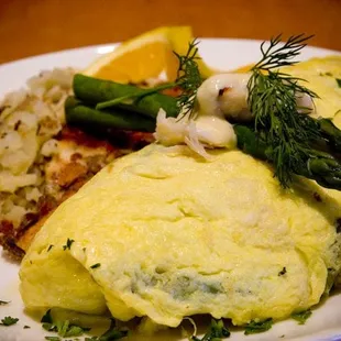 Crab Asparagus Omelet