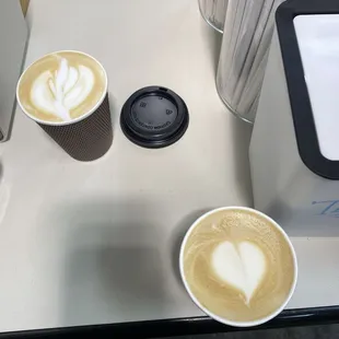 Tiramisu latte(top left) Caramel latte(bottom right)