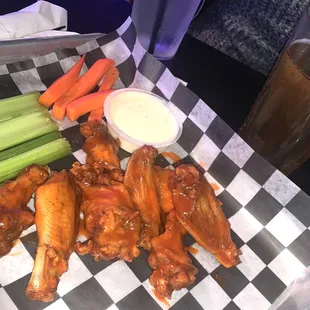 Hot wings. Very tough not a recommendation