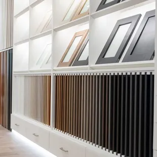 Custom finish selection at Plus Interiors showroom at Kahala Mall, Honolulu, HI
