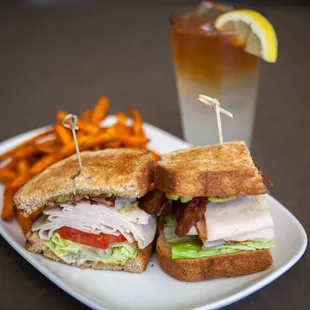 Roasted Turkey Club with applewood smoked bacon and mustard spread