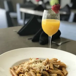 Cajun pasta with Mimosa, Yummy!