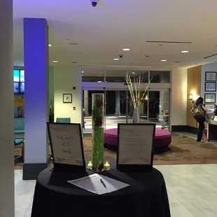 My view standing where a host should be standing. We left a note saying we left beside my name.