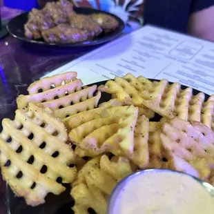 Fries and chicken wings