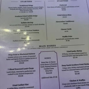 Food menu