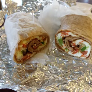 Vegetarian breakfast egg white wrap on whole wheat