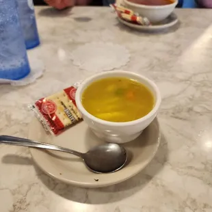 Chicken dumpling soup Tomato basil soup