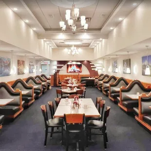 the dining area of the restaurant