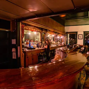 View down our bar at twilight... one of the best times to have a drink!