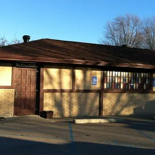 the front of the building