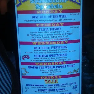 menu